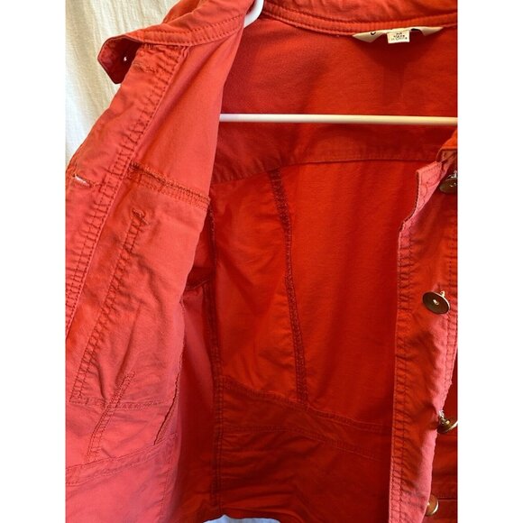 CAbi 727 Taylor Ruffle Back Jacket In Lobster Medium Pockets - Picture 12 of 13